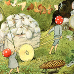 Mushroom Children Harvesting Postcard