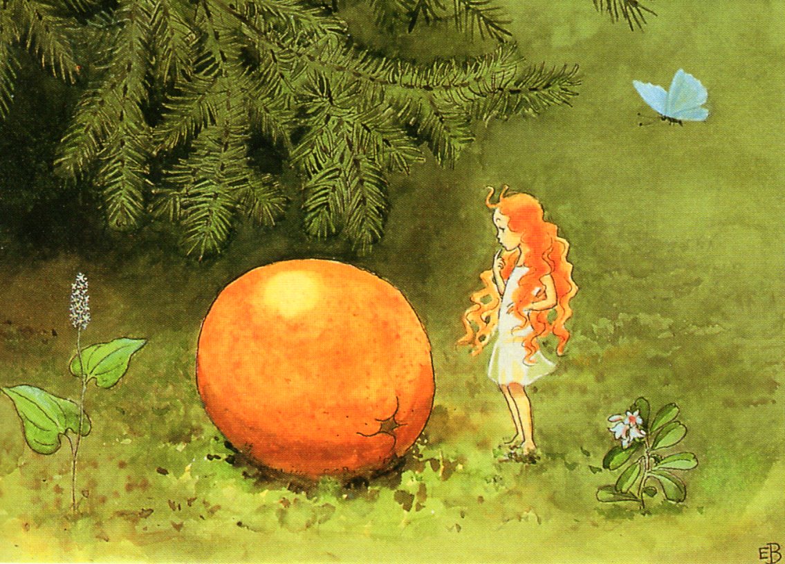 Elsa Beskow Orange Girl Postcard