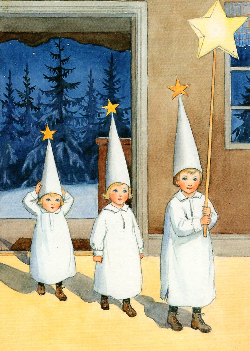 Elsa Beskow Star Children Postcard
