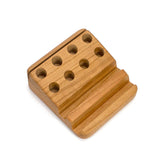 Cherry Wood Crayon Holder - 8 block and 8 stick with Postcard/Art Slot