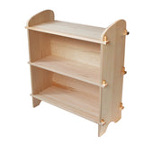 Handmade Solid Maple Wood Solid Back Bookshelf Shelving Unit - 34" Tall - 3 Shelves