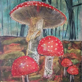 Jumbo Chalkboard Drawing Postcard - Mushroom Forest by Geertje Kapteijns 8.3 x 11.7 inches