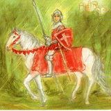 Knight in Red Postcard - Percival - 4-1/8" x 5-13/16"