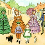 Elsa Beskow Postcard, On the Walk - 4-1/8" x 5-13/16"