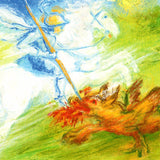 George Slays the Dragon, Postcard - 4-5/8" x 6-13/16"