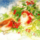 Winter Robin with Dwarf - Gnome Postcard - 4.2" x 5.9"