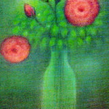 Roses in Green Vase Postcard by Ruth Elsasser - 4-1/8" x 5-13/16"