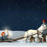 Sledding with Ponies, Postcard - 4 1/8" x 5 13/16"