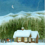 The Cottage, with Tomten and Rabbit Postcard - 4 1/8" x 5 13/16"
