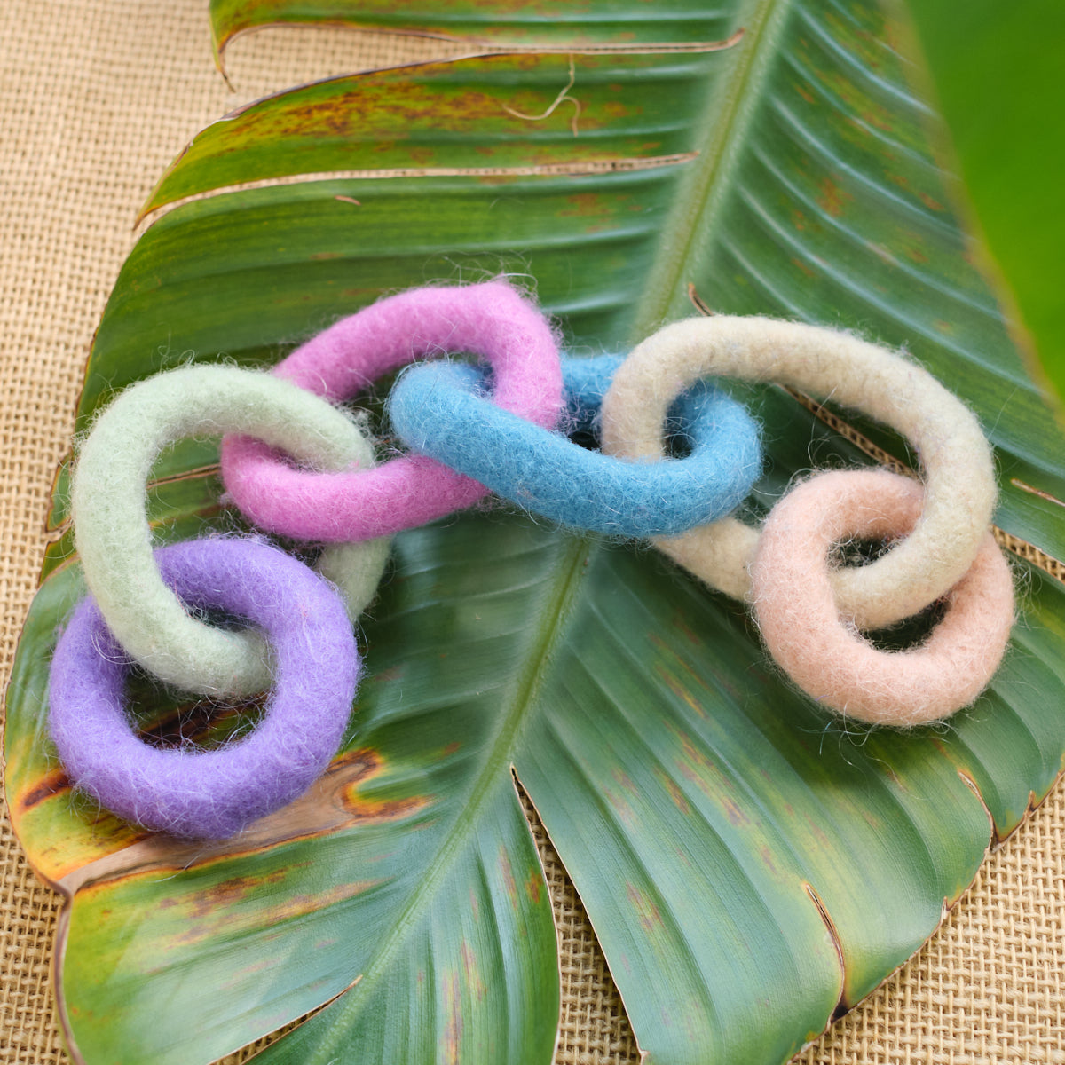 Felted Ring Chain - 6 Loops