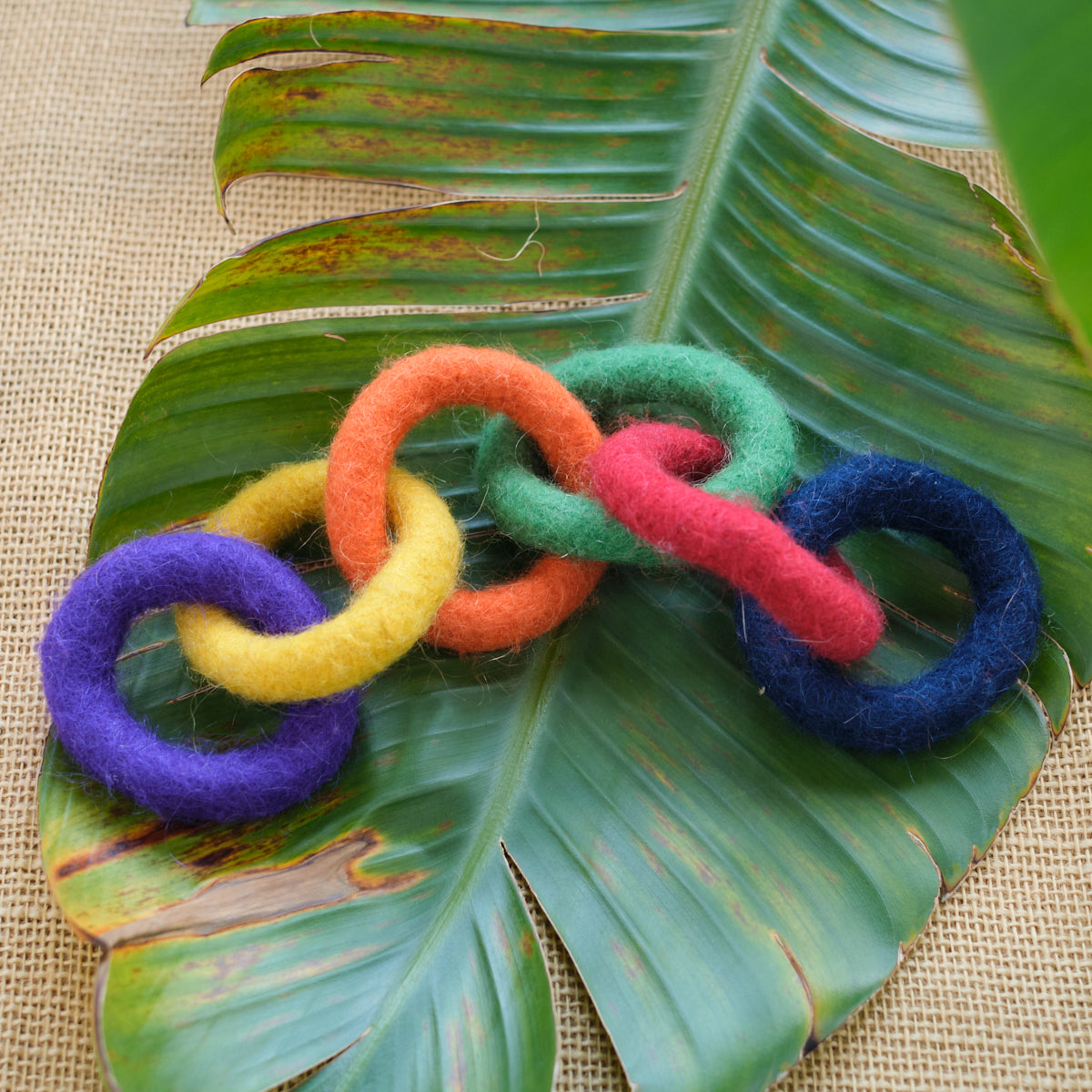 Felted Ring Chain - 6 Loops