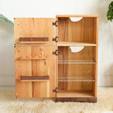 Wooden Play Refrigerator - Premium Dark Cherry Wood