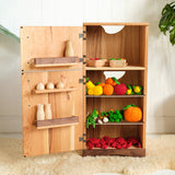Wooden Play Refrigerator - Premium Dark Cherry Wood