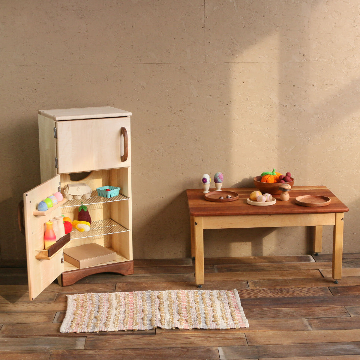 Toy Kitchen Wooden Toy Fridge ROBOTIME Toy Kitchen Wooden Fridge