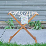 Cherry Drying Stand - Clothes Drying Rack and 12 Wooden Clothespins with Yellow Floral Bag - 23" H x 22.5" L x 16" W