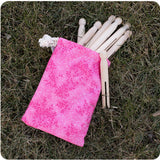 Wooden Clothespins, 12 with Bag, Pink Vine