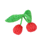 Two Knitted Cherries on a Stem