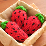 Three Knitted Strawberries