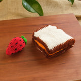 Knitted Lunch: Cheese Sandwich & Strawberry
