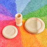 Wooden Play Plates & Cup Set, Poplar Wood