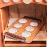 Wooden Cookie Sheet with Six Wooden Cookies