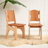 Child Size Wooden Farmhouse Chair with Beeswax Finish - 12 1/2" L x 14" W x 27" H