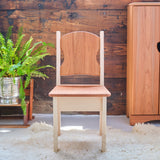 Everyday Child's Simple Chair - Cherry Wood with Maple Accents - Tung Oil Finish - 14" L x 13-3/4" W x 28" H