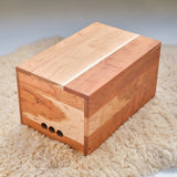 Wooden Storage Crate with Lid, Cherry Wood 15" x 10" x 8"