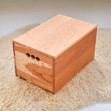 Wooden Storage Crate with Lid, Cherry Wood 15" x 10" x 8"