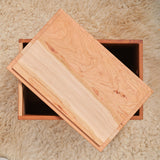 Wooden Storage Crate with Lid, Cherry Wood 15" x 10" x 8"