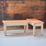 Cherry Simple Table & Two Benches - 24 1/2" H x 33" L x 21 3/4" W