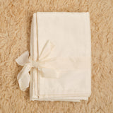Organic Cotton Silk (beige) Flannel (white) Blanket approx. 42" x 42"
