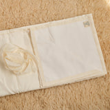 Organic Cotton Silk (beige) Flannel (white) Blanket approx. 42" x 42"