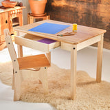 Simple Desk with Farmhouse Chair - 33" L x 22" W x 24" H - Child Size