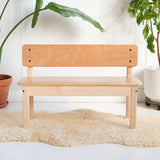 Child Height Wooden Bench with Back - 36" Long