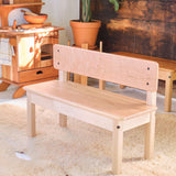 Everyday Bench with Back & Water Based Finish - Child Height - 36" long - Cherry with Maple Accents