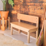 Everyday Bench with Back & Water Based Finish - Child Height - 36" long - Cherry with Maple Accents