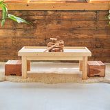 Child's Large Play Table / Activity Table with Elevated Border - All Maple Wood 42" x 28"