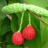 Two Knitted Cherries on a Stem