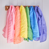 Large 35" Pastel Rainbow Play Silks, Set of 6