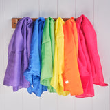 Large 35" Vibrant Rainbow Play Silks, Set of 6