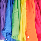 Large 35" Vibrant Rainbow Play Silks, Set of 6