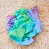 Large Silk Square, 29" Purple Green Blue Splash