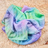 Large Silk Square, 35" Purple Green Blue Splash