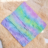 Large Silk Square, 35" Purple Green Blue Splash