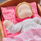 Doll Bedding, Pink/Red with Daisies by Camden Rose (fits our Doll Bed or Doll Cradle)