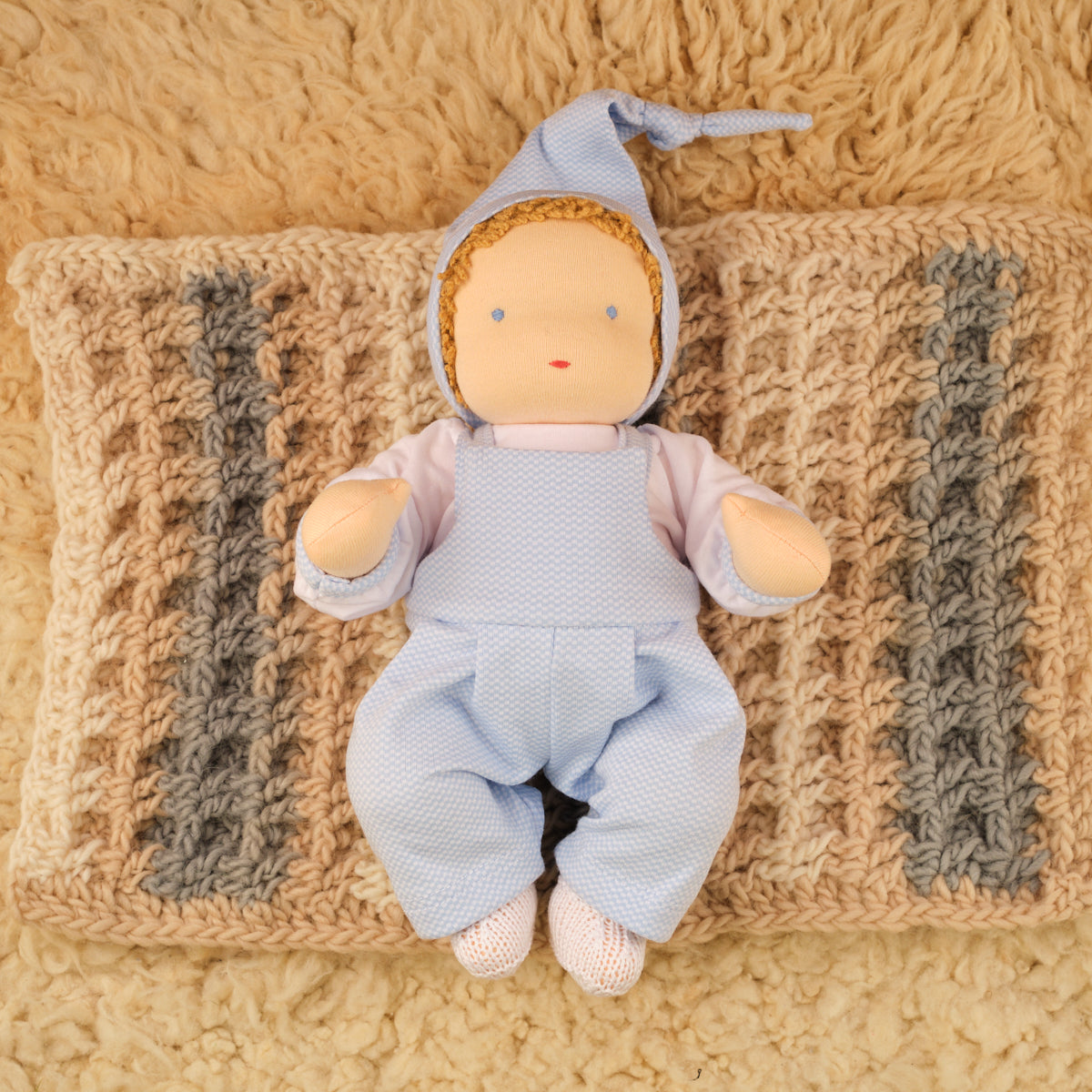 11" Waldorf Baby Dolls with Stockings and Cap