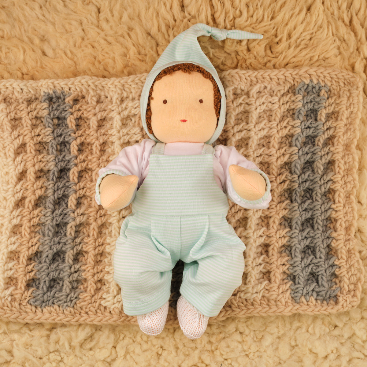 11" Waldorf Baby Dolls with Stockings and Cap