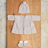 Handknit Alpaca 15" Baby Doll Knitted Outfit, Light Brown