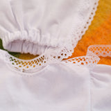 15" Waldorf Baby Doll Cotton Gown 2 Piece Outfit - White